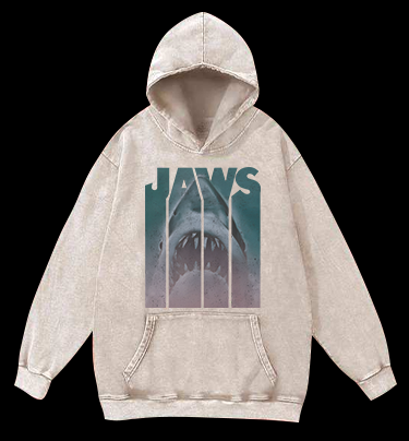 Shark's Jaws Poster Vintage Washed 100% Cotton Hoodie