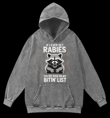 Raccoon’s Bite List Vintage Washed 100% Cotton Hoodie