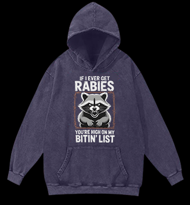 Raccoon’s Bite List Vintage Washed 100% Cotton Hoodie