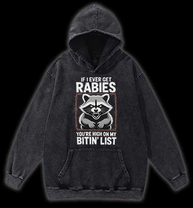 Raccoon’s Bite List Vintage Washed 100% Cotton Hoodie
