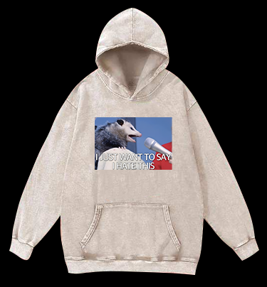 Angry Mouse Talk Vintage Washed 100% Cotton Hoodie