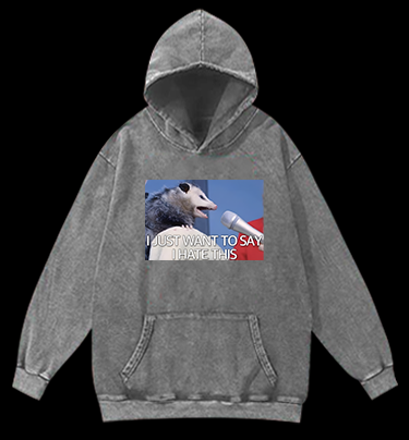 Angry Mouse Talk Vintage Washed 100% Cotton Hoodie