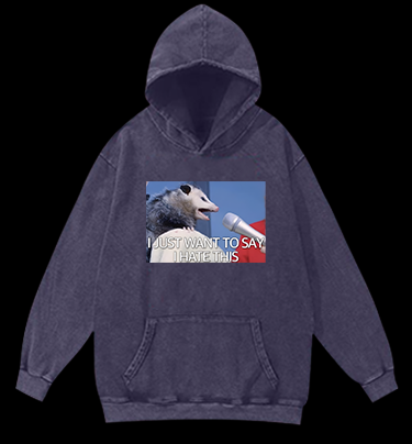 Angry Mouse Talk Vintage Washed 100% Cotton Hoodie