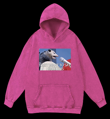 Angry Mouse Talk Vintage Washed 100% Cotton Hoodie