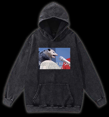 Angry Mouse Talk Vintage Washed 100% Cotton Hoodie