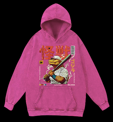 Monster Bat Swinger Vintage Washed 100% Cotton Hoodie