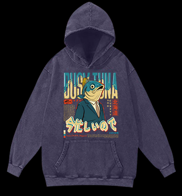 Busy Tuna Boss Vintage Washed 100% Cotton Hoodie