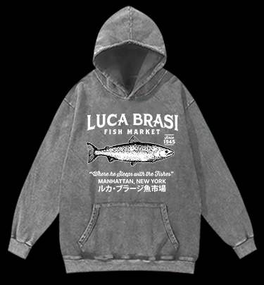 Fish Market Legend Vintage Washed 100% Cotton Hoodie