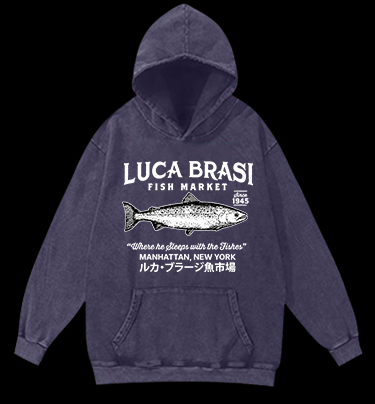 Fish Market Legend Vintage Washed 100% Cotton Hoodie