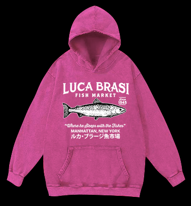 Fish Market Legend Vintage Washed 100% Cotton Hoodie
