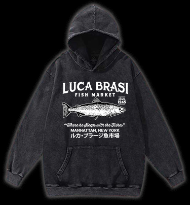 Fish Market Legend Vintage Washed 100% Cotton Hoodie