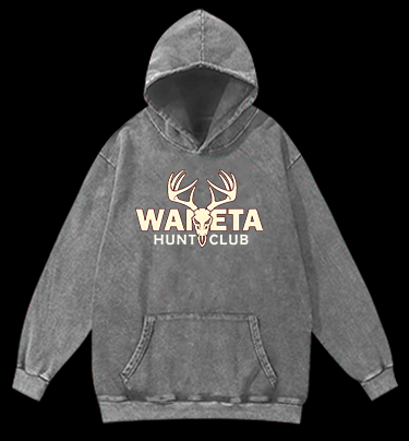 Deer Antler Club Vintage Washed 100% Cotton Hoodie