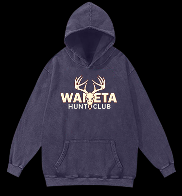 Deer Antler Club Vintage Washed 100% Cotton Hoodie