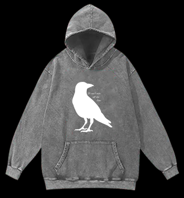 Crow's Rain Wisdom Vintage Washed 100% Cotton Hoodie