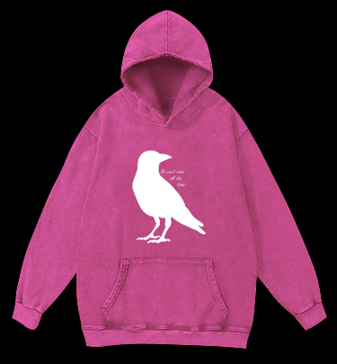 Crow's Rain Wisdom Vintage Washed 100% Cotton Hoodie