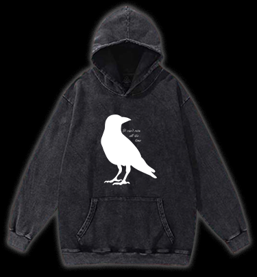 Crow's Rain Wisdom Vintage Washed 100% Cotton Hoodie