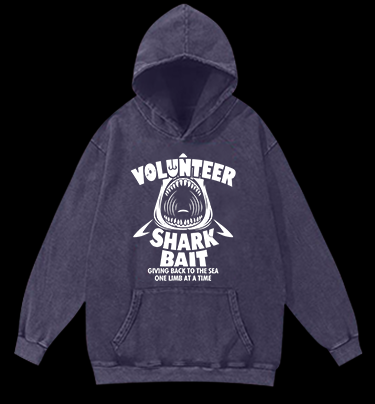 Shark Bait Vintage Washed 100% Cotton Hoodie