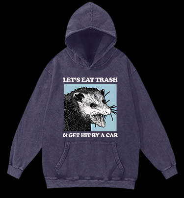 Mouse's Trash Plan Vintage Washed 100% Cotton Hoodie