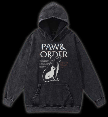 Dog & Cat Justice Vintage Washed 100% Cotton Hoodie