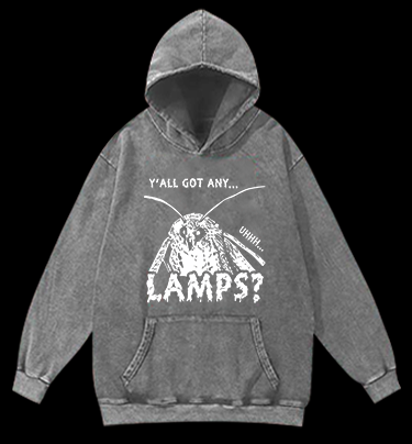 Moth Wants Lamps Vintage Washed 100% Cotton Hoodie