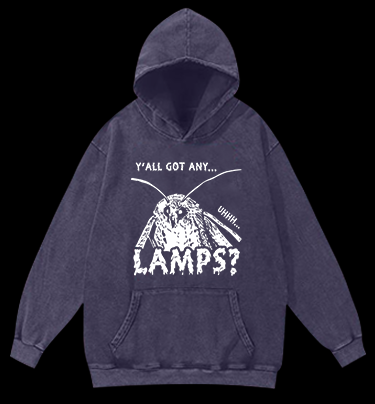 Moth Wants Lamps Vintage Washed 100% Cotton Hoodie