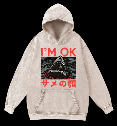 Shark's OK Joke Vintage Washed 100% Cotton Hoodie