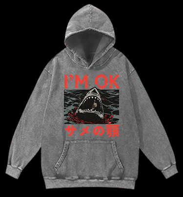 Shark's OK Joke Vintage Washed 100% Cotton Hoodie