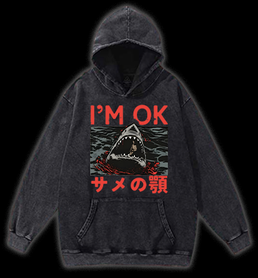 Shark's OK Joke Vintage Washed 100% Cotton Hoodie