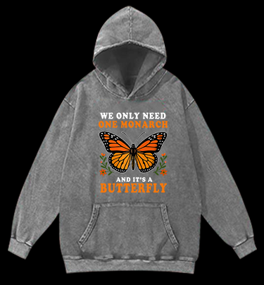 Butterfly Monarch Joke Vintage Washed 100% Cotton Hoodie