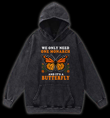 Butterfly Monarch Joke Vintage Washed 100% Cotton Hoodie