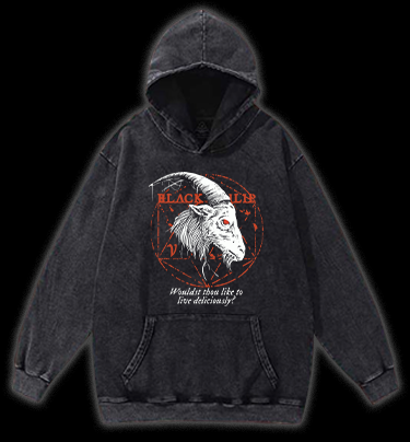 Goat's Dark Tempt Vintage Washed 100% Cotton Hoodie