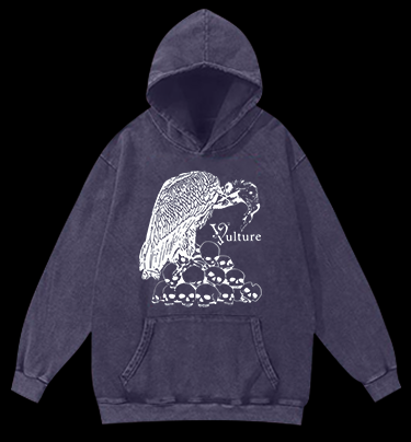 Vulture Dark's Realm Vintage Washed 100% Cotton Hoodie