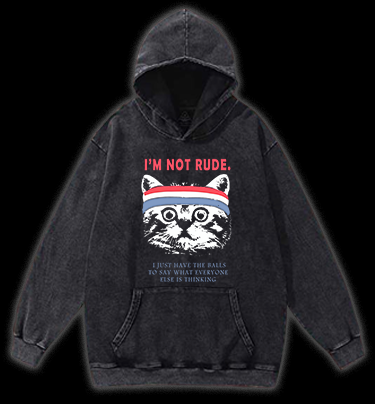 Cat's Bold Truth Vintage Washed 100% Cotton Hoodie