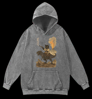 Cat's Fantasy Ride Vintage Washed 100% Cotton Hoodie