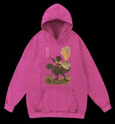Cat's Fantasy Ride Vintage Washed 100% Cotton Hoodie