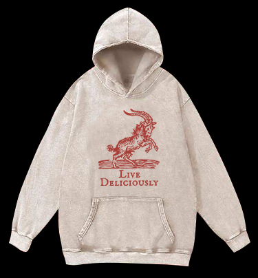 Goat's Delightful Life Vintage Washed 100% Cotton Hoodie
