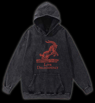Goat's Delightful Life Vintage Washed 100% Cotton Hoodie