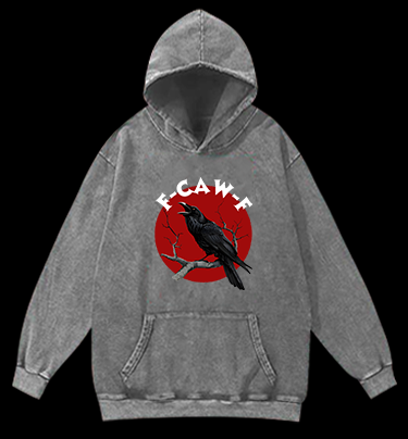 Raven's Quirky Call Vintage Washed 100% Cotton Hoodie