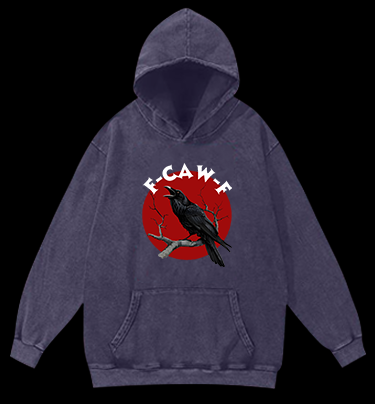 Raven's Quirky Call Vintage Washed 100% Cotton Hoodie