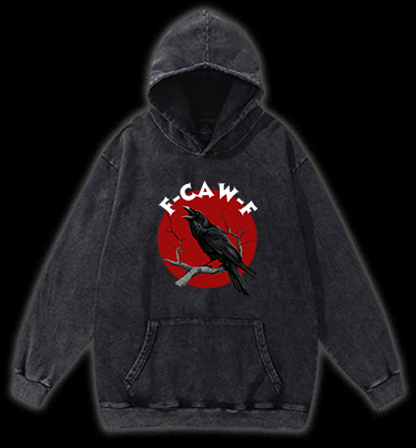 Raven's Quirky Call Vintage Washed 100% Cotton Hoodie
