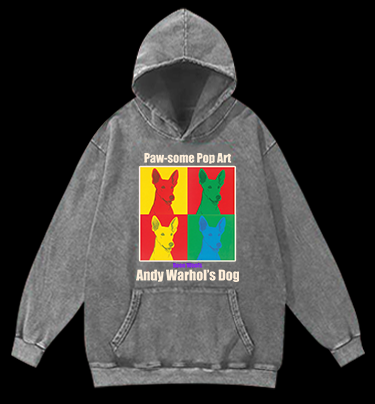 Andy Warhol's Dog Vintage Washed 100% Cotton Hoodie