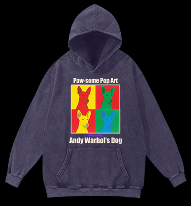 Andy Warhol's Dog Vintage Washed 100% Cotton Hoodie