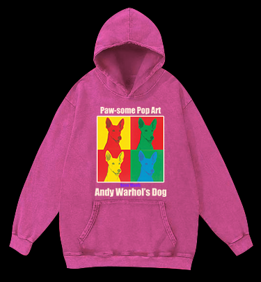 Andy Warhol's Dog Vintage Washed 100% Cotton Hoodie