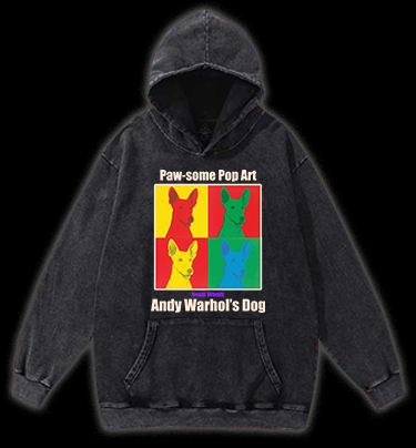 Andy Warhol's Dog Vintage Washed 100% Cotton Hoodie