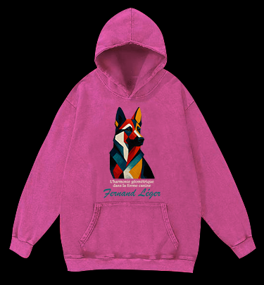 Dog: Fernand Léger's Style Vintage Washed 100% Cotton Hoodie