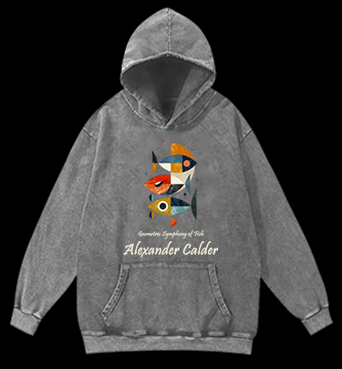 Alexander Calder's Fish Vintage Washed 100% Cotton Hoodie