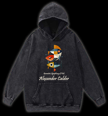 Alexander Calder's Fish Vintage Washed 100% Cotton Hoodie