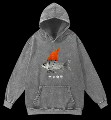 Fish's Shark Disguise Vintage Washed 100% Cotton Hoodie