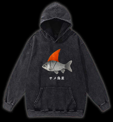 Fish's Shark Disguise Vintage Washed 100% Cotton Hoodie