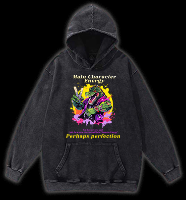 Neon  Crocodile Vibe Vintage Washed 100% Cotton Hoodie